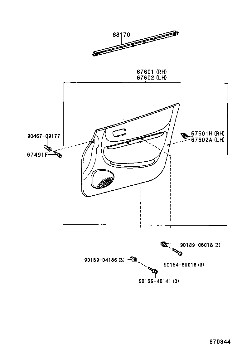 67404-13010 FRAME SUB-ASSY, FRONT DOOR, REAR LOWER LH product image
