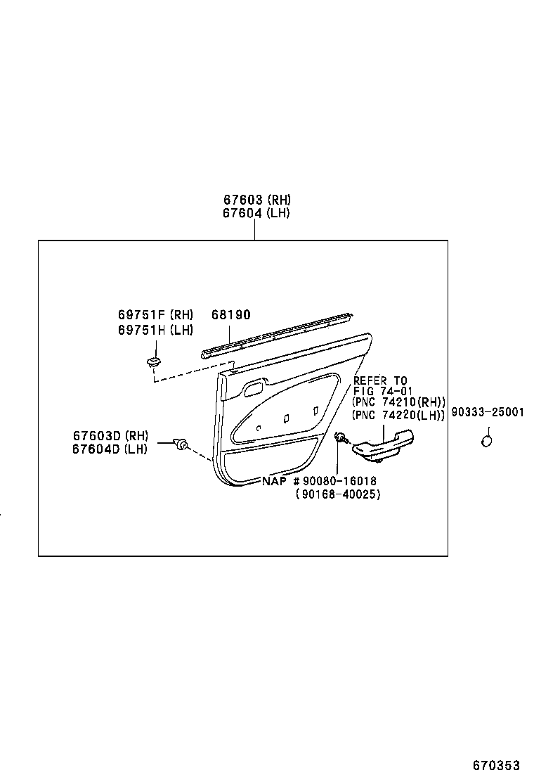 67003-02090 PANEL SUB-ASSY, REAR DOOR, RH product image