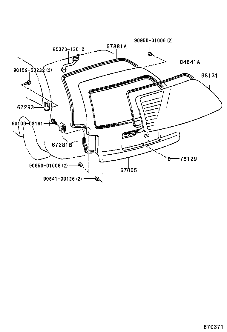 67005-1F170 PANEL SUB-ASSY, BACK DOOR product image