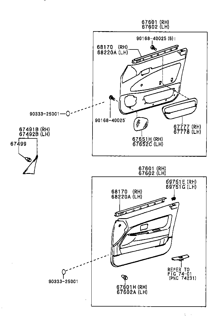 67232-12010 SUPPORT, DOOR TRIM, LH product image
