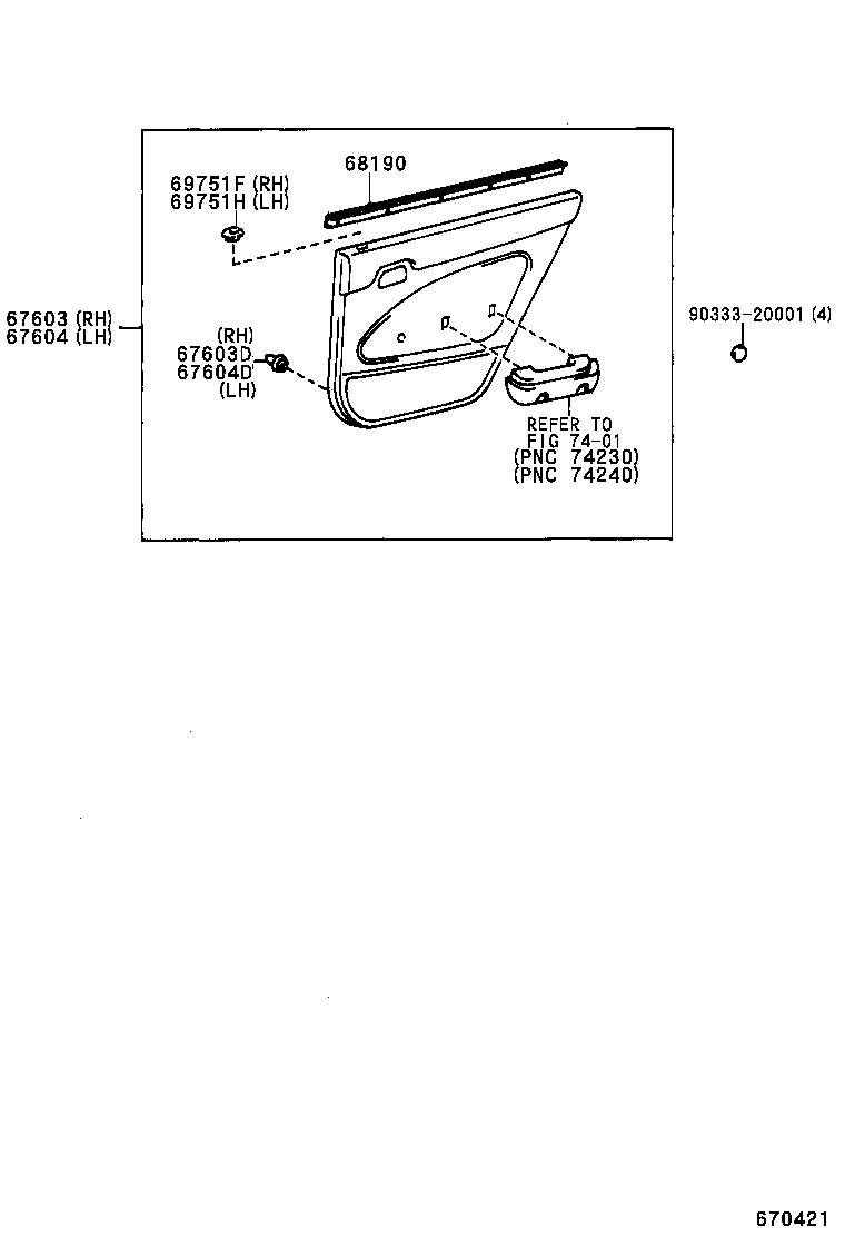 67871-13100 WEATHERSTRIP, REAR DOOR, RH product image
