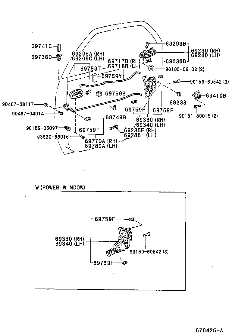 Toyota 69230-02010 HANDLE ASSY, REAR DOOR OUTSIDE, RH