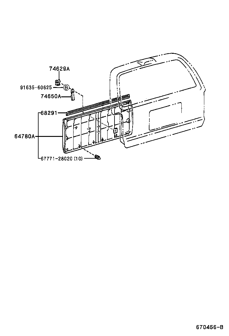 Toyota 67005-35101 PANEL SUB-ASSY, BACK DOOR