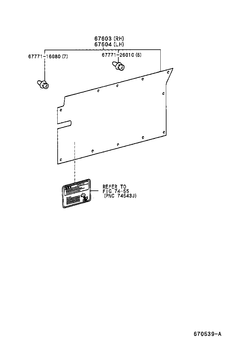 67004-26440 DOOR SUB-ASSY, SLIDE, LH product image