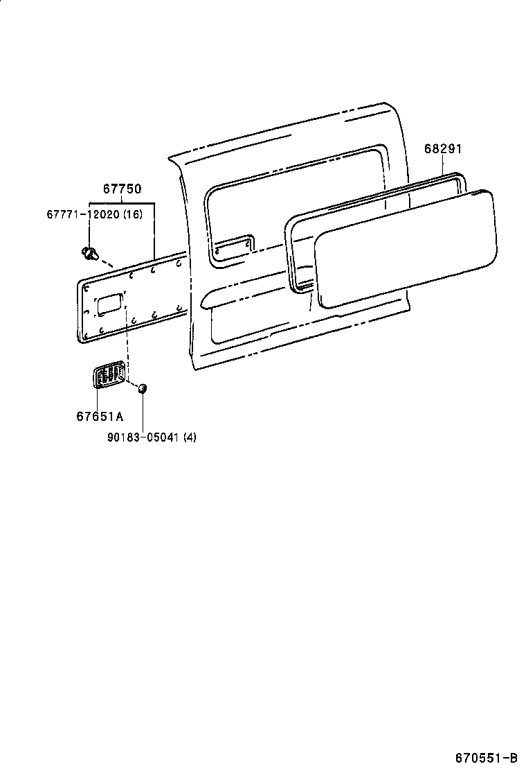 68131-65010 GLASS, BACK DOOR product image