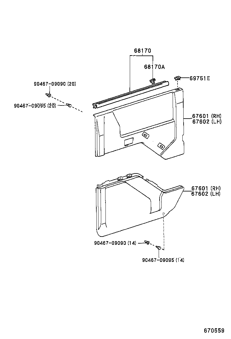 67404-65020 FRAME SUB-ASSY, FRONT DOOR, REAR LOWER LH product image
