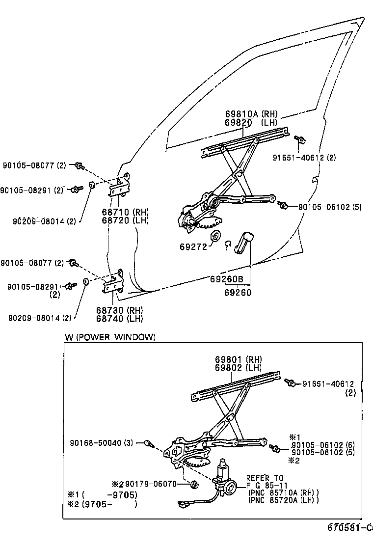 69260-22030-B3 HANDLE ASSY, FRONT DOOR WINDOW REGULATOR product image