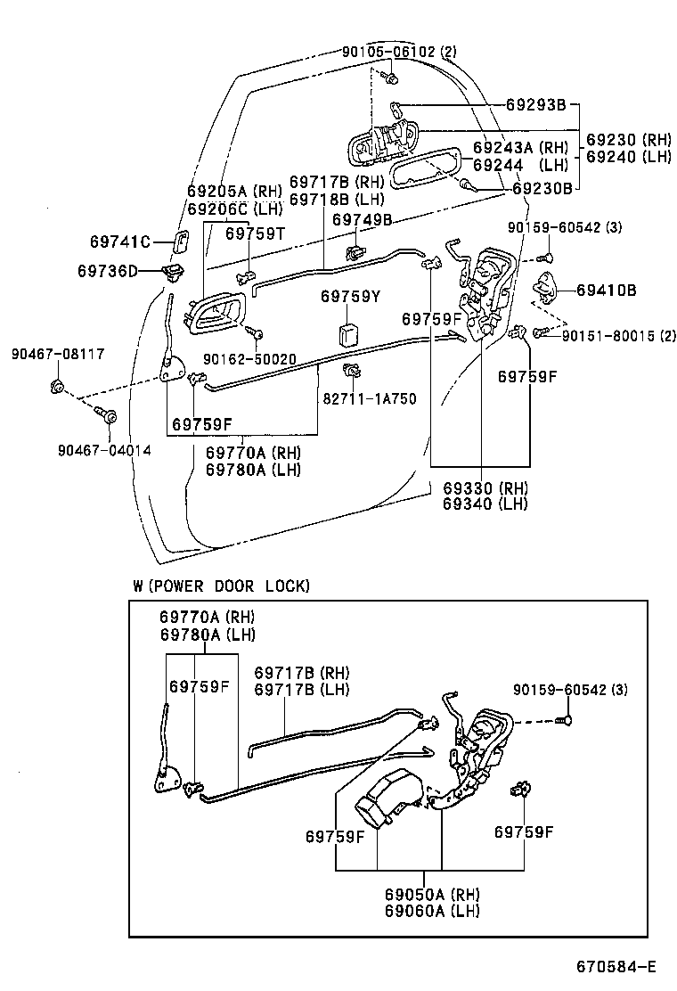 69240-44010 HANDLE ASSY, REAR DOOR OUTSIDE, LH product image