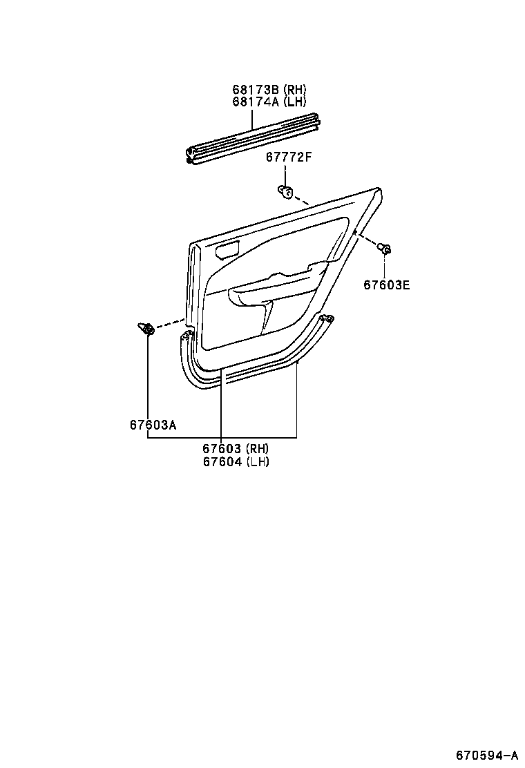 67003-20730 PANEL SUB-ASSY, REAR DOOR, RH product image