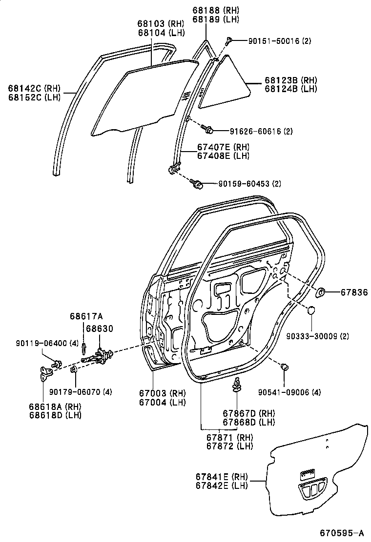 67010-20030-B0 BOARD SUB-ASSY, REAR DOOR TRIM, RH product image