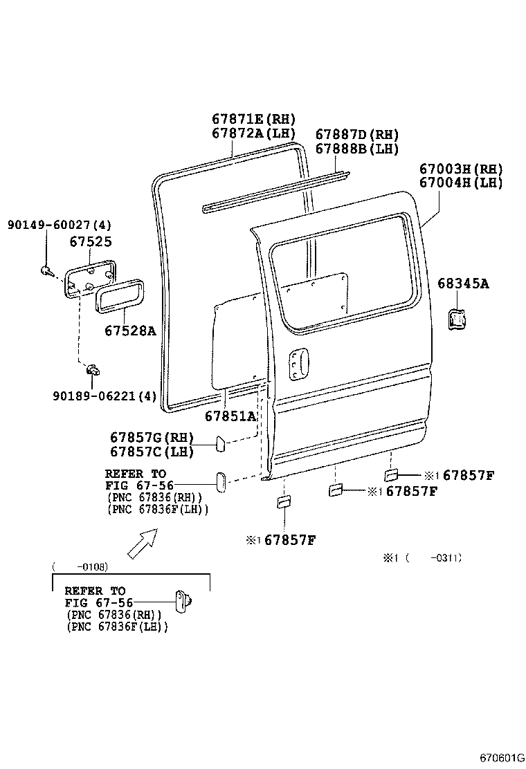 67004-26410 DOOR SUB-ASSY, SLIDE, LH product image