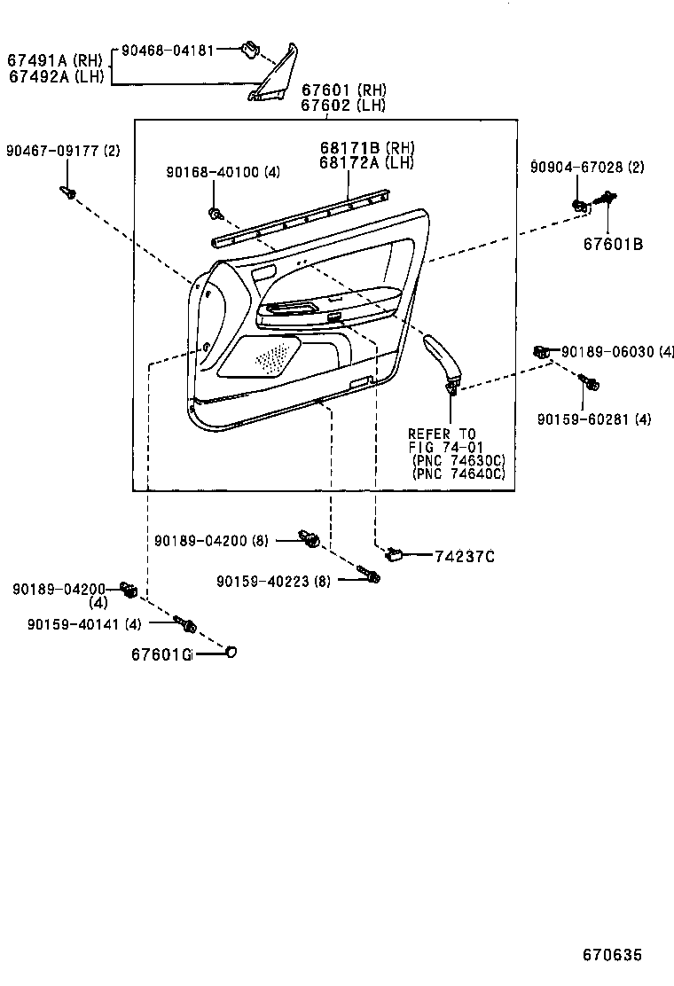 67404-30140 FRAME SUB-ASSY, FRONT DOOR, REAR LOWER LH product image