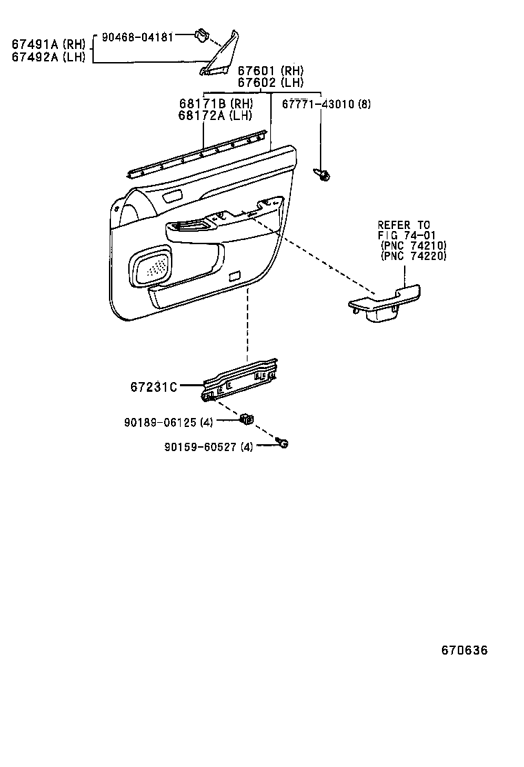 68101-30360 GLASS SUB-ASSY, FRONT DOOR, RH product image
