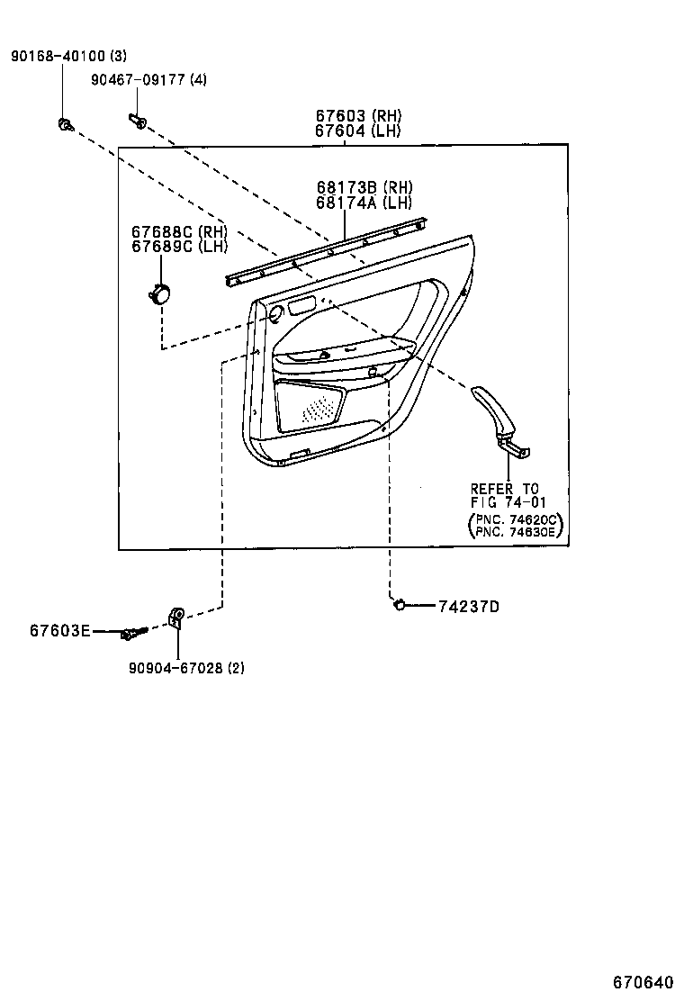 67004-30540 PANEL SUB-ASSY, REAR DOOR, LH product image