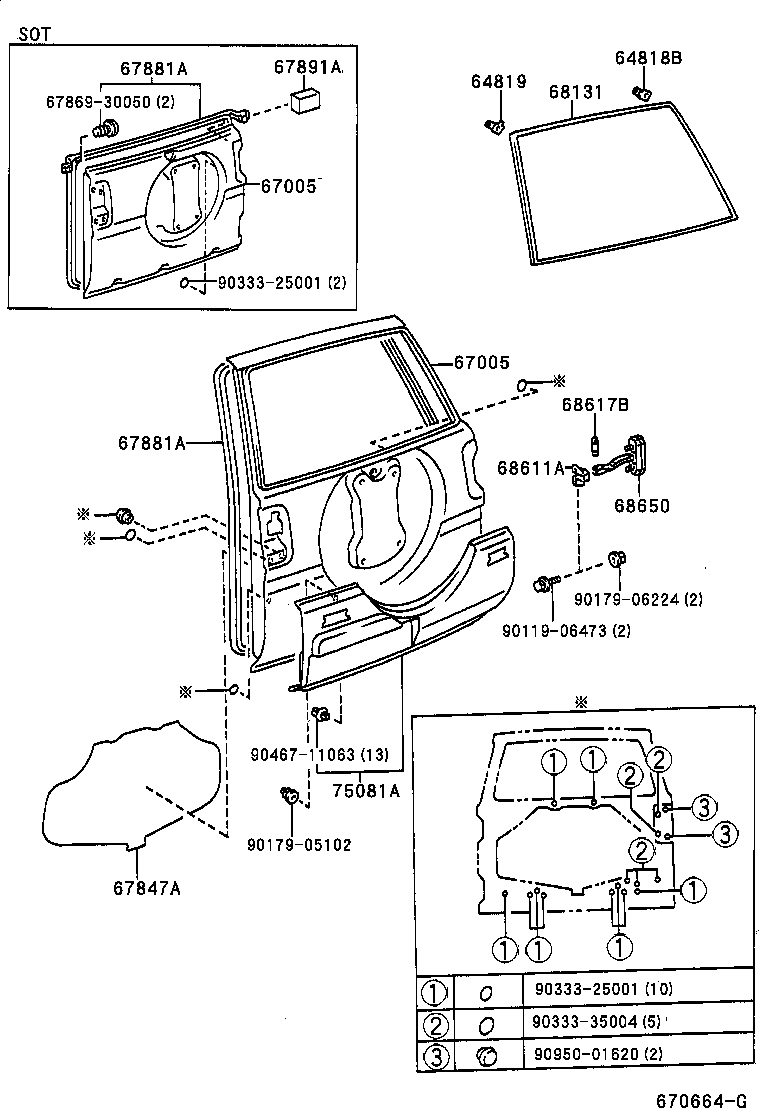 Toyota 67005-42022 PANEL SUB-ASSY, BACK DOOR