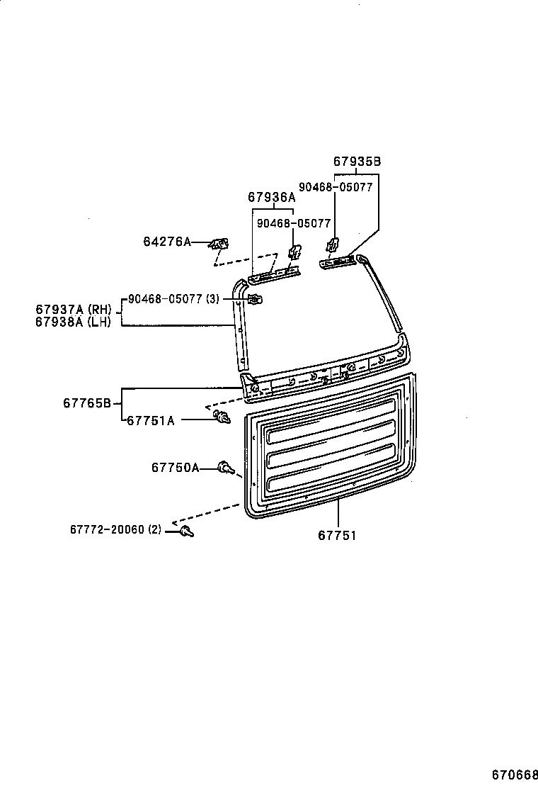 67005-42022 PANEL SUB-ASSY, BACK DOOR product image