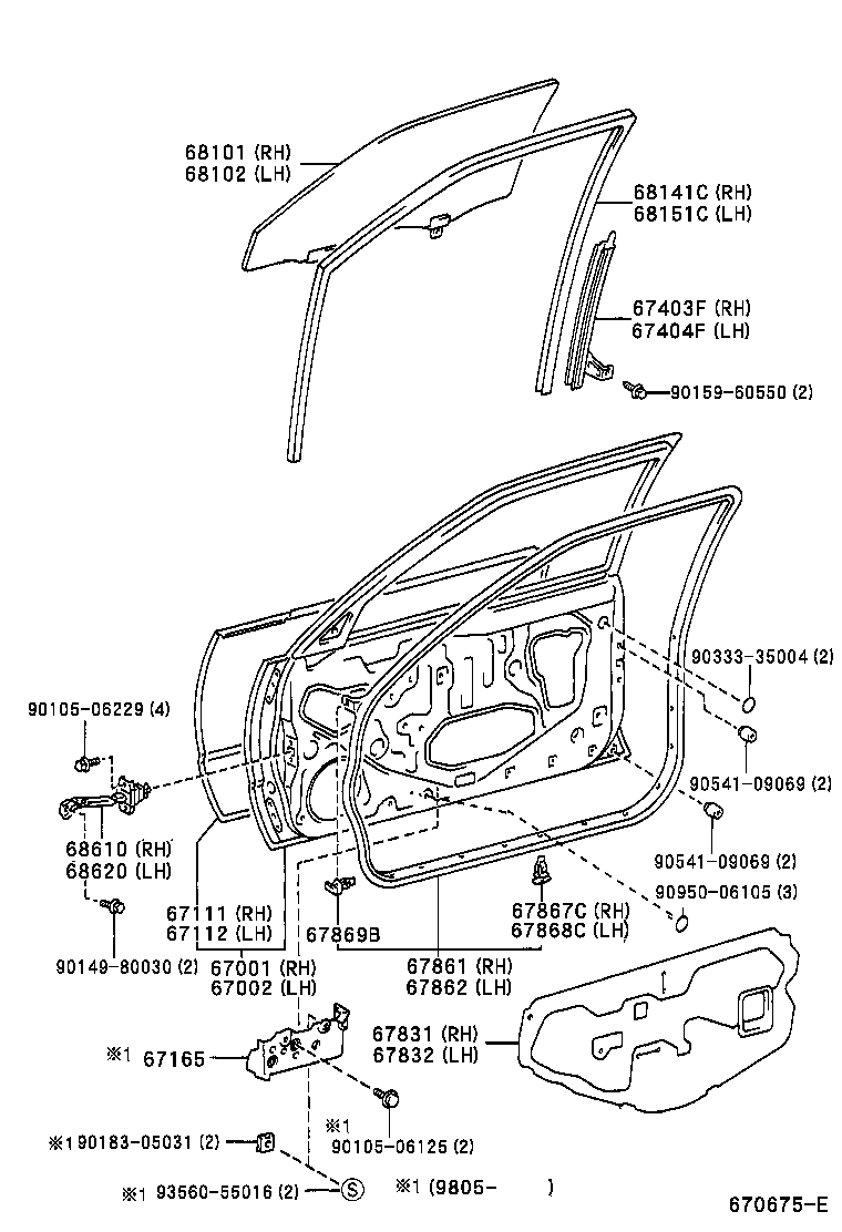 67404-02030 FRAME SUB-ASSY, FRONT DOOR, REAR LOWER LH product image