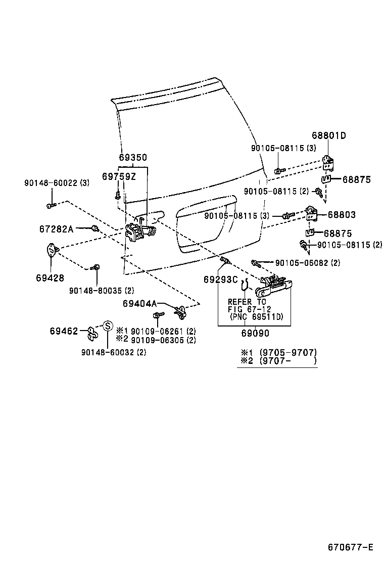68801-46020 HINGE SUB-ASSY, BACK DOOR, RH product image