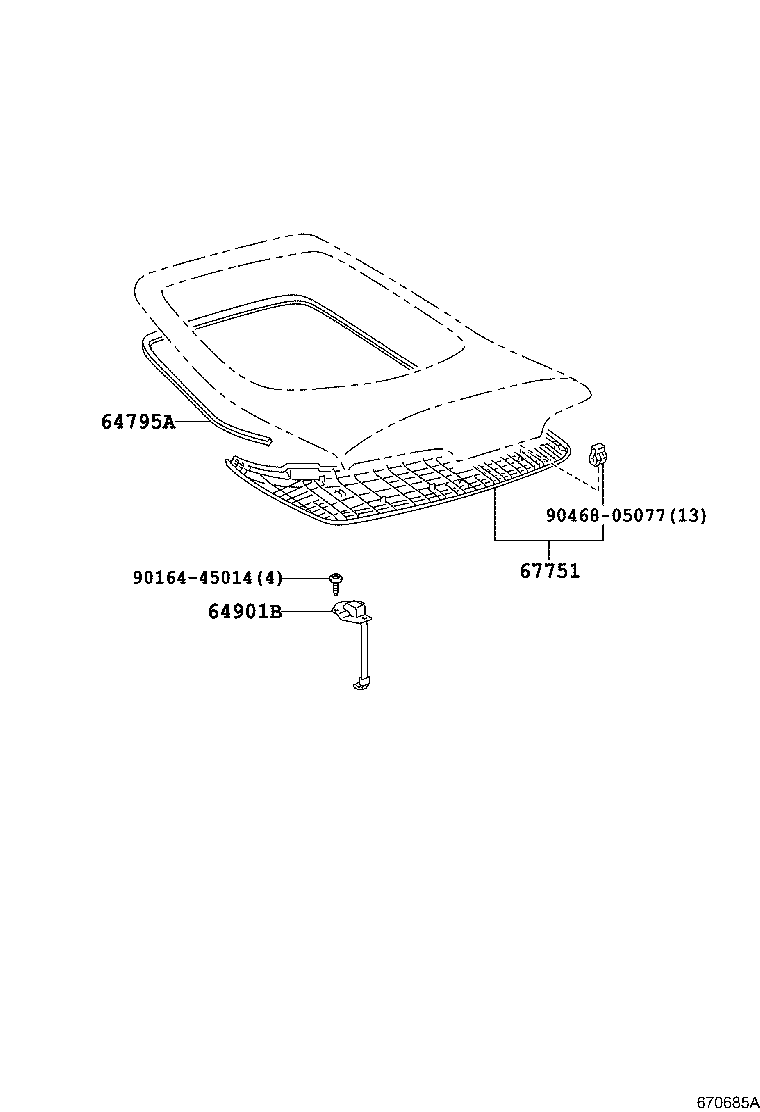 Toyota 67005-14660 PANEL SUB-ASSY, BACK DOOR