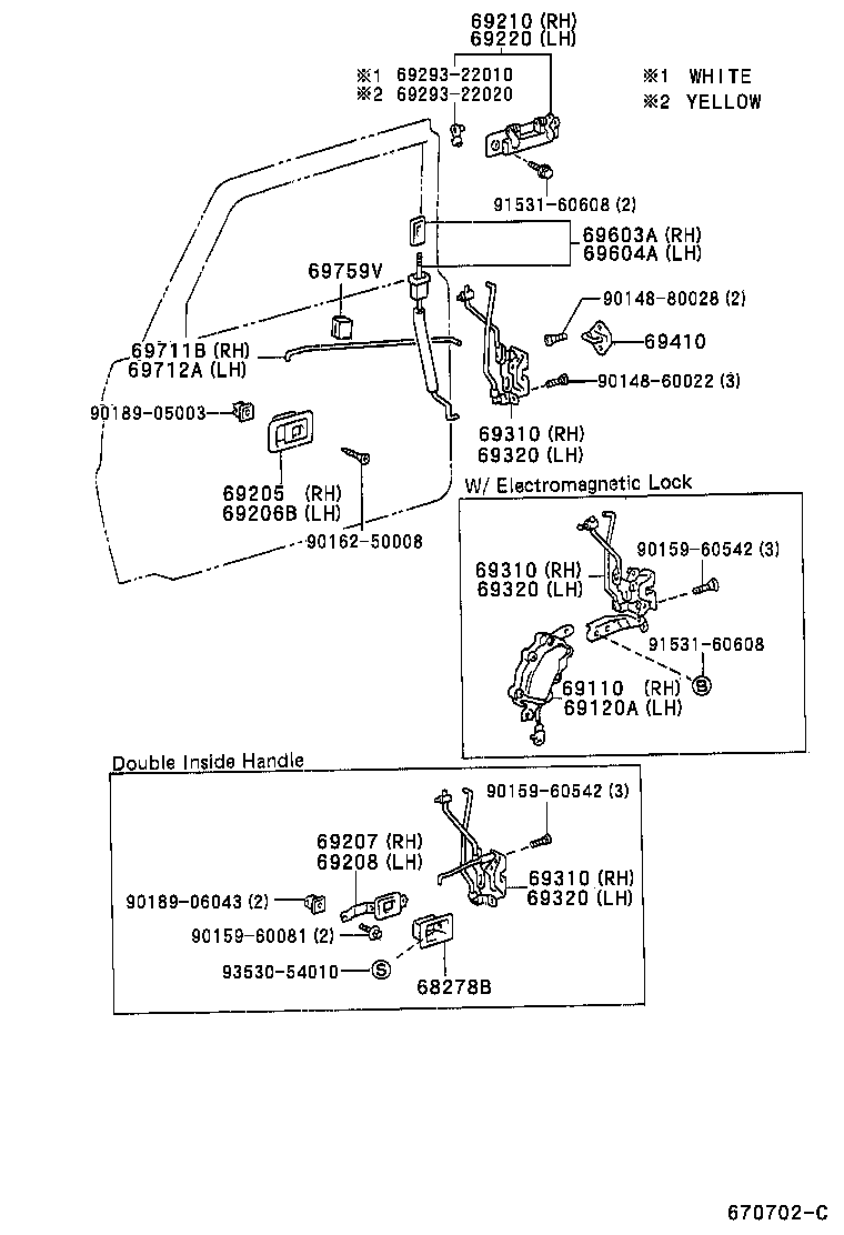 Toyota 69210-90K00 HANDLE ASSY, FRONT DOOR, OUTSIDE RH