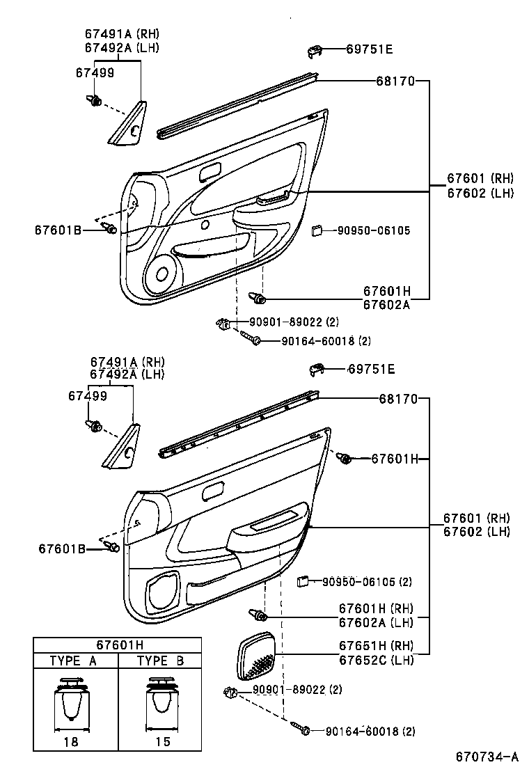 67491-12430 GARNISH, FRONT DOOR LOWER FRAME BRACKET, RH product image