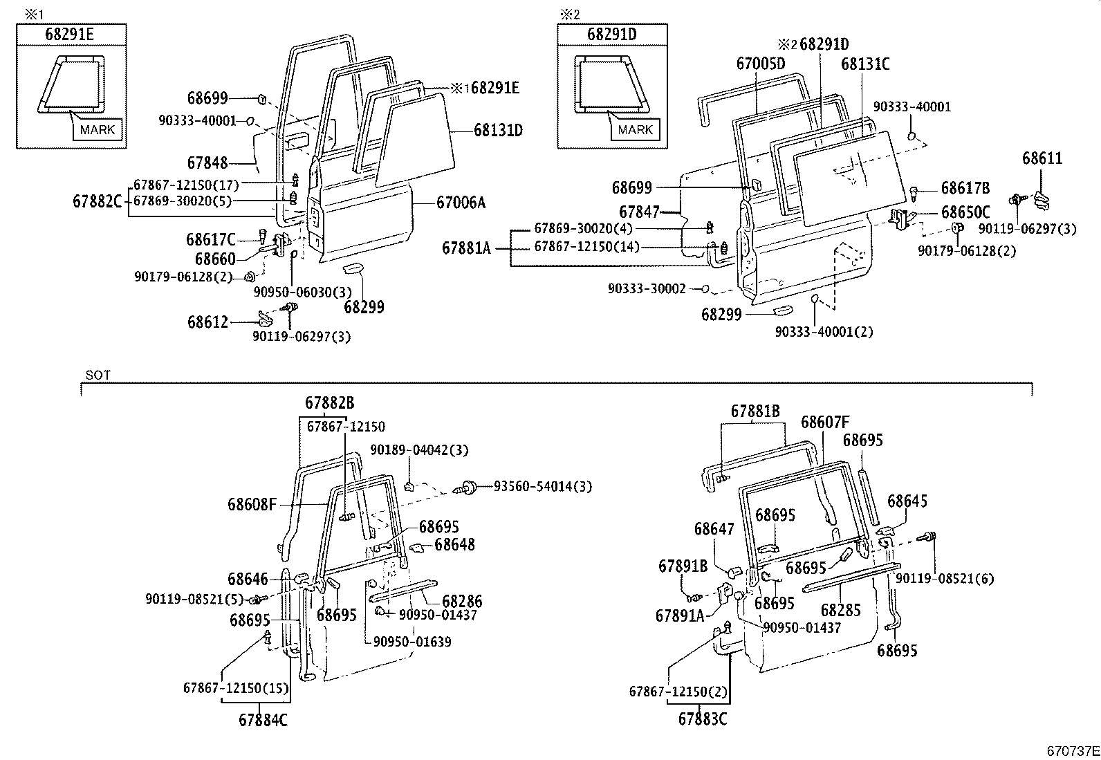 67005-60280 PANEL SUB-ASSY, BACK DOOR, RH product image