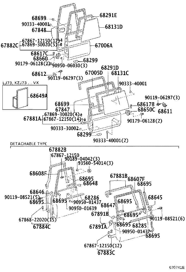 67005-60360 PANEL SUB-ASSY, BACK DOOR, RH product image