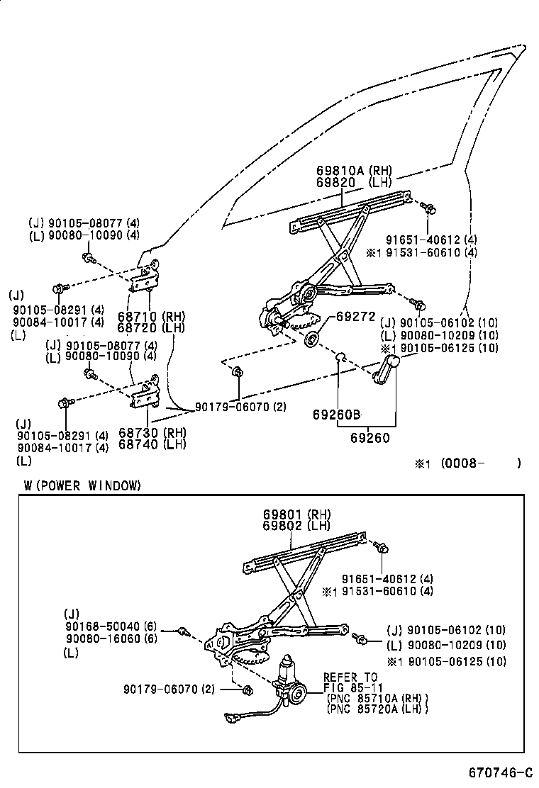 69268-02021 PLATE, FRONT DOOR REGULATOR INSIDE HANDLE product image