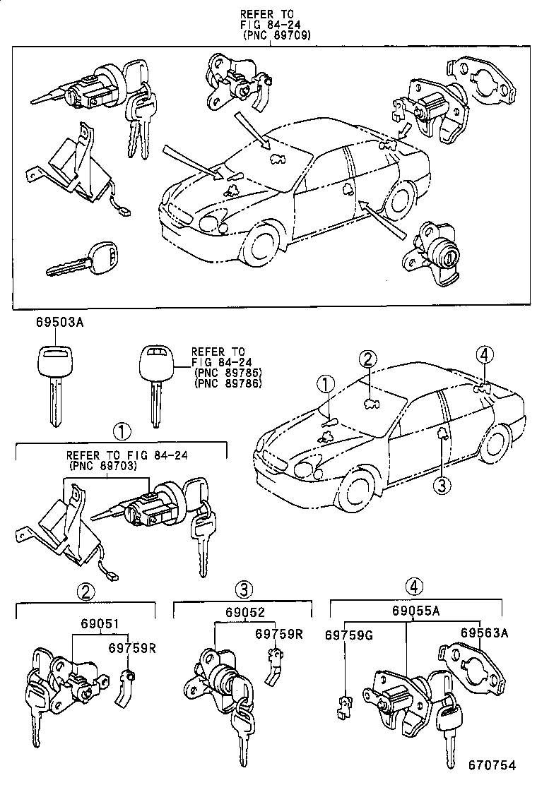 69005-13460 CYLINDER SET, LOCK product image