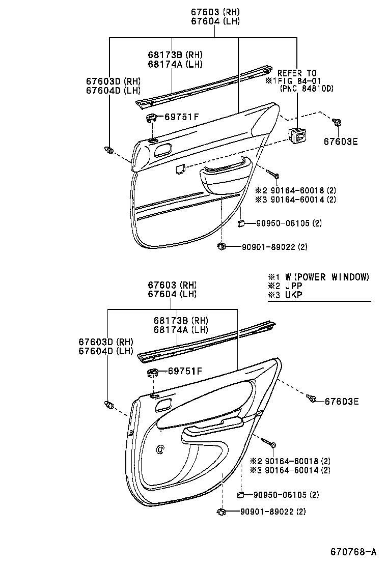 67408-02010 BAR SUB-ASSY, REAR DOOR WINDOW DIVISION, LH product image