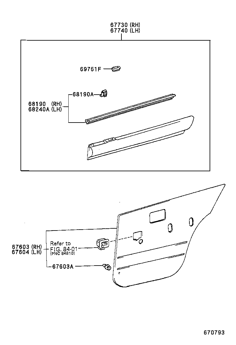 67640-10880-B0 BOARD SUB-ASSY, REAR DOOR TRIM, LH product image
