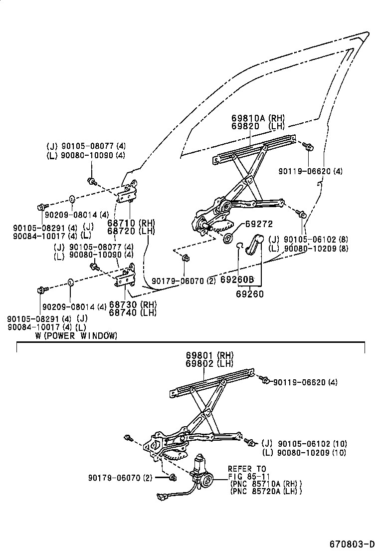 Toyota 69810-02060 REGULATOR ASSY, FRONT DOOR WINDOW, RH