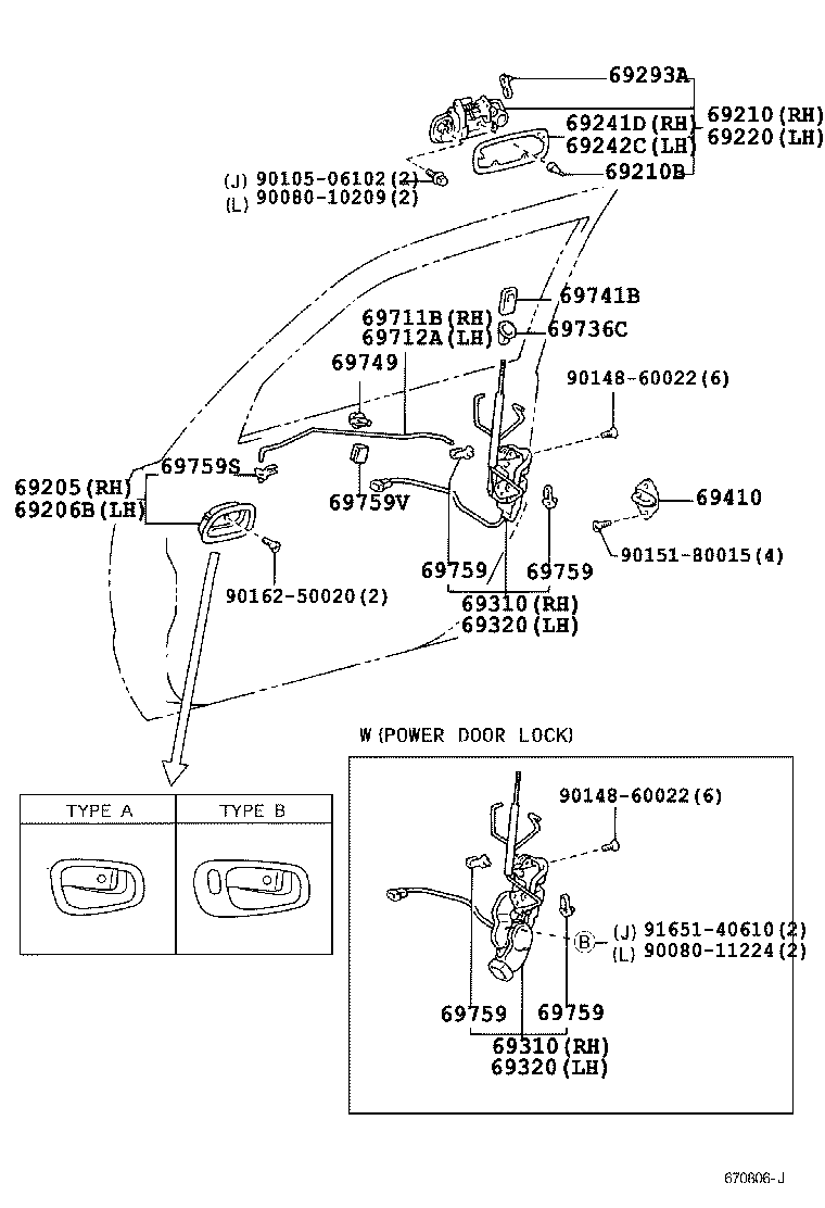 Toyota 69210-02040-D2 HANDLE ASSY, FRONT DOOR, OUTSIDE RH
