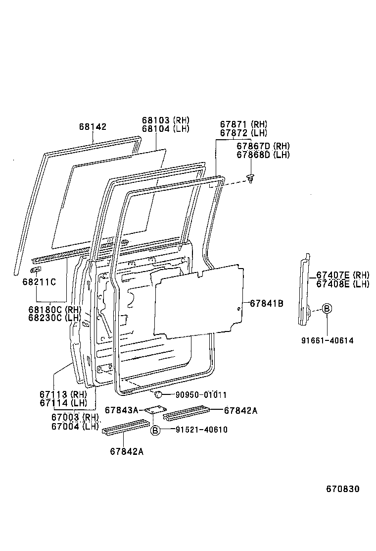67004-37010 DOOR SUB-ASSY, SLIDE, LH product image