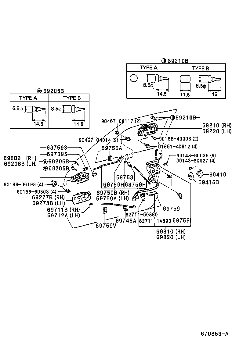 Toyota 69210-50030-C0 HANDLE ASSY, FRONT DOOR, OUTSIDE RH