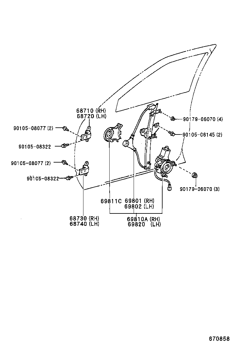 68720-32060 HINGE ASSY, FRONT DOOR, UPPER LH product image