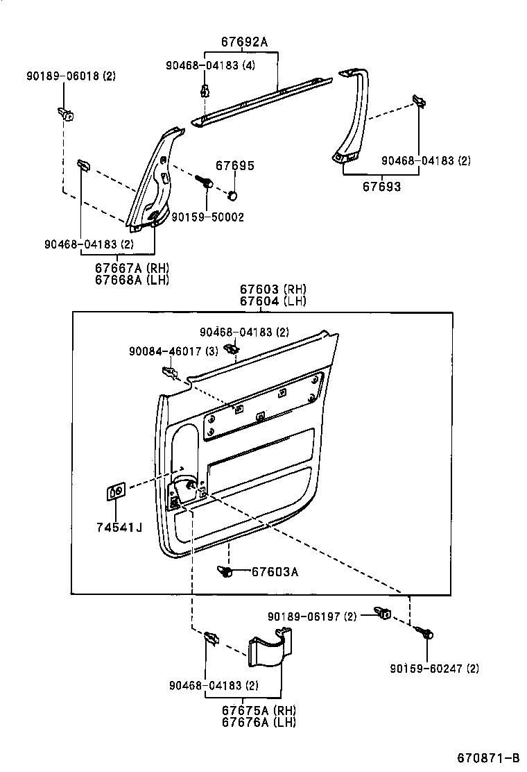 Toyota 67004-08020 PANEL SUB-ASSY, REAR DOOR, LH