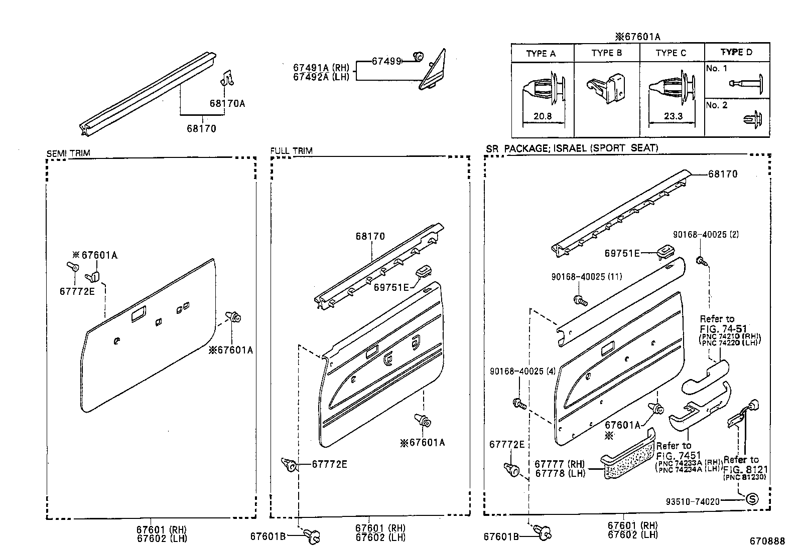 68111-89132 GLASS SUB-ASSY, FRONT DOOR, RH product image