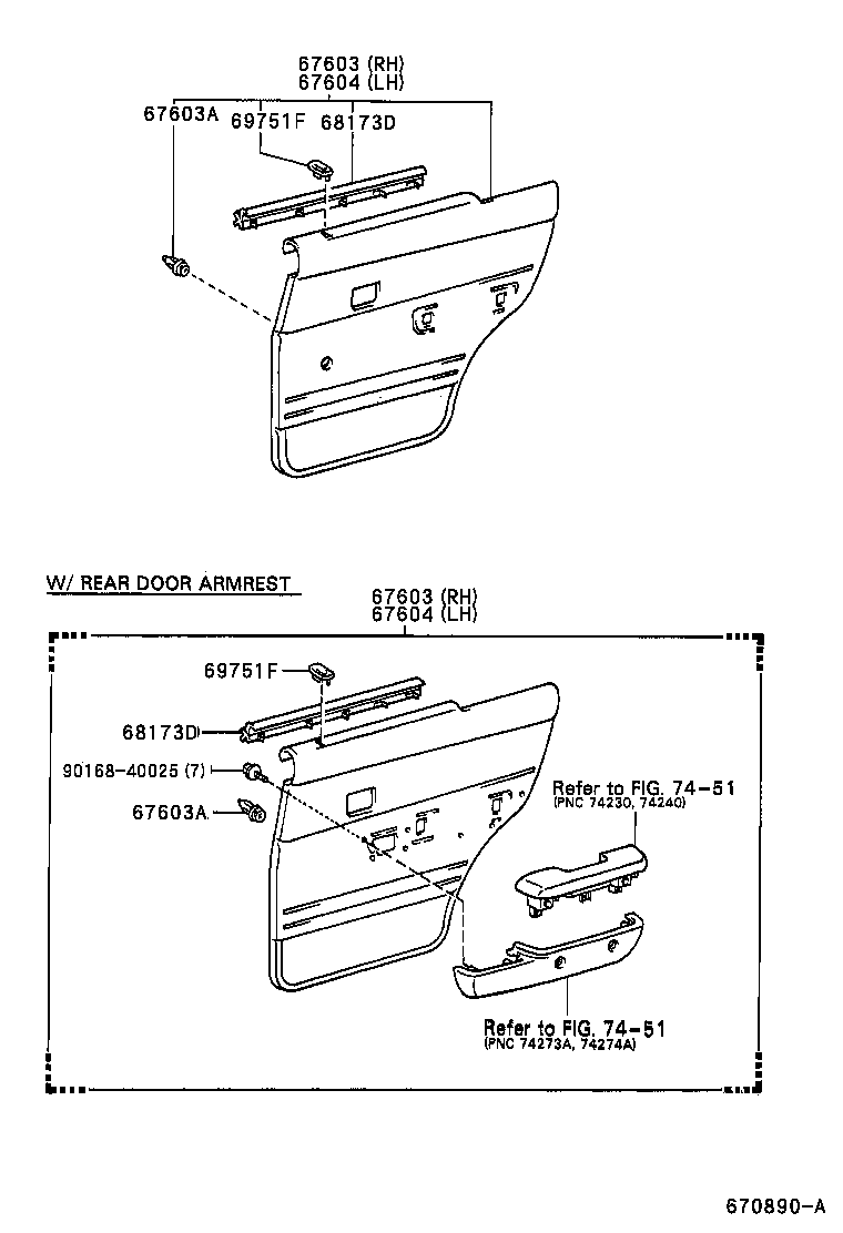 67407-89103 FRAME SUB-ASSY, REAR DOOR WINDOW, REAR LOWER RH product image