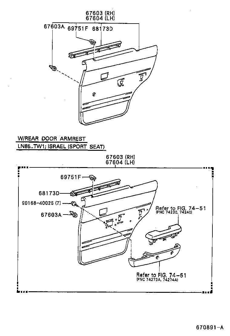 67871-35010 WEATHERSTRIP, REAR DOOR, RH product image