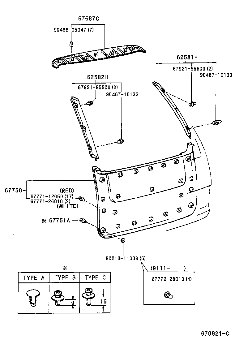 67005-28840 PANEL SUB-ASSY, BACK DOOR product image