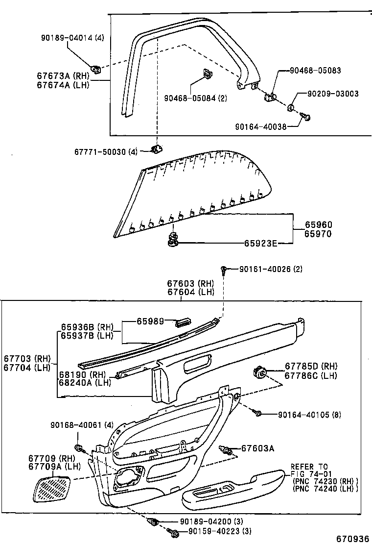 68103-50080 GLASS SUB-ASSY, REAR DOOR, RH product image