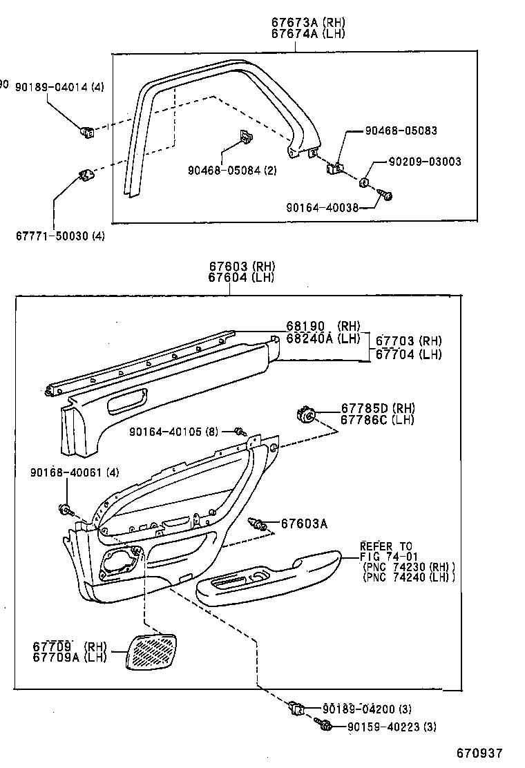 68103-50140 GLASS SUB-ASSY, REAR DOOR, RH product image