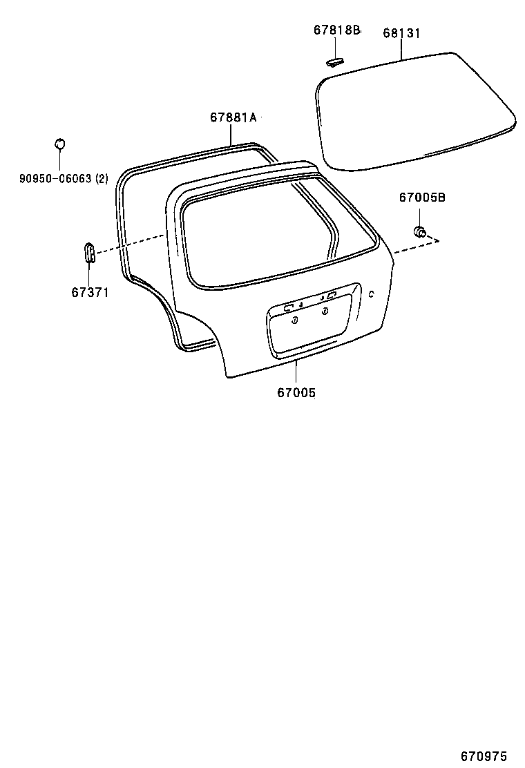 64818-10040 SPACER, BACK WINDOW GLASS product image