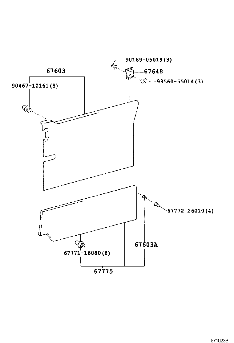 67004-26410 DOOR SUB-ASSY, SLIDE, LH product image