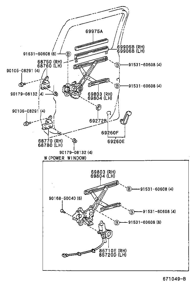 C4045-01010 REGULATOR SUB-ASSY, REAR DOOR WINDOW, RH product image