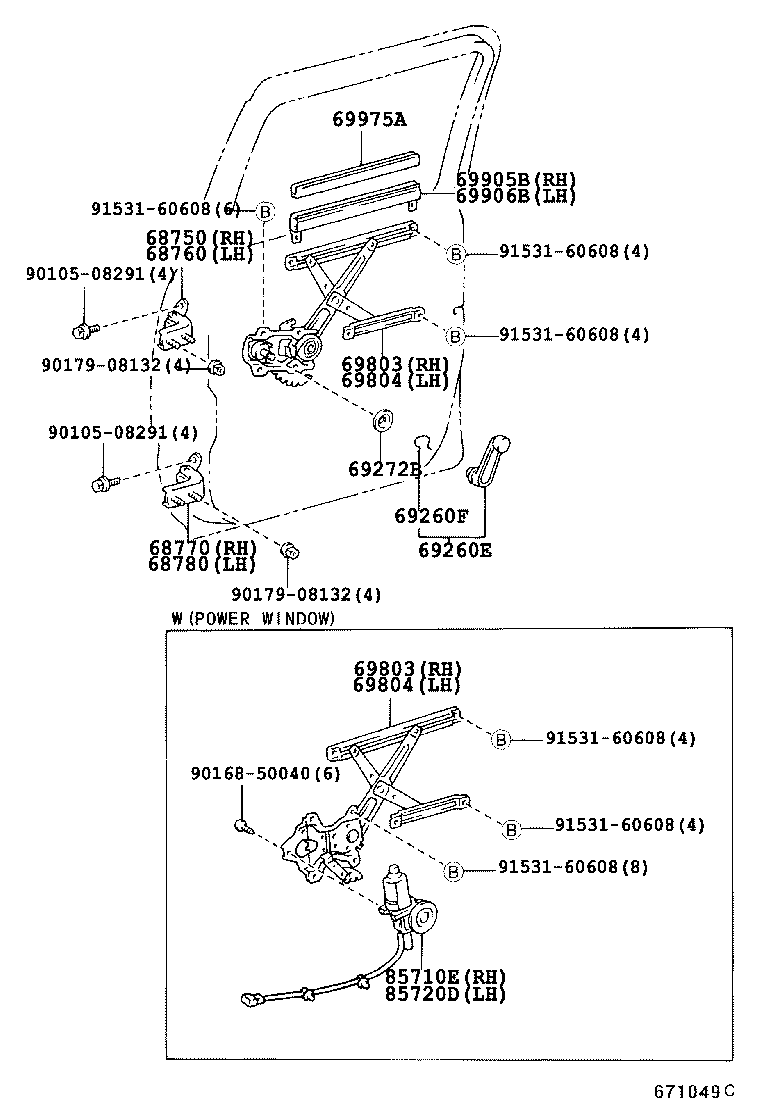 85710-35130 MOTOR ASSY, POWER WINDOW REGULATOR, RH product image