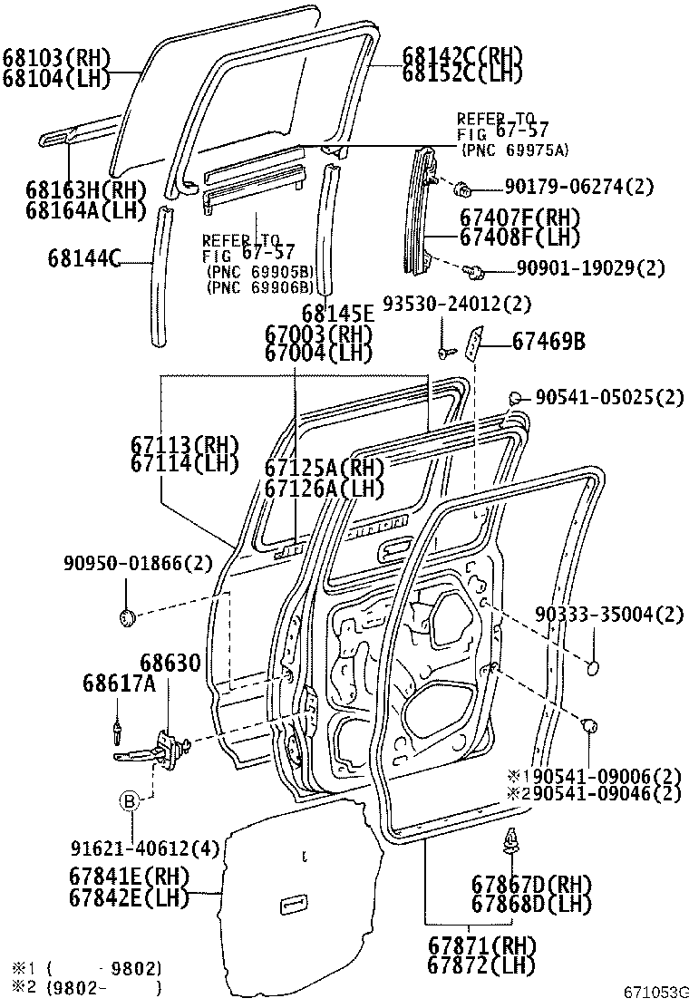 68114-35010 GLASS SUB-ASSY, REAR DOOR, LH product image