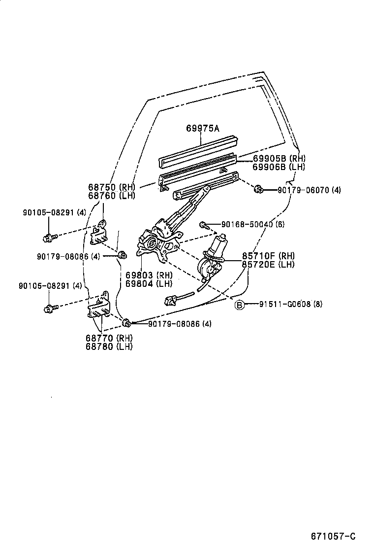 85710-21020 MOTOR ASSY, POWER WINDOW REGULATOR, LH product image