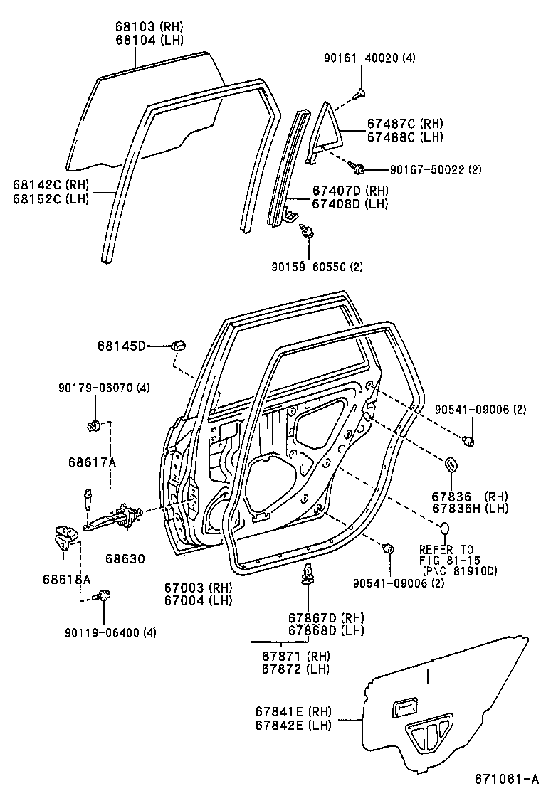 67004-21090 PANEL SUB-ASSY, REAR DOOR, LH product image